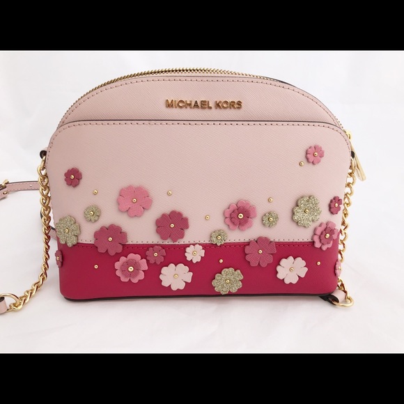 Michael Kors Emmy Pink Floral Crossbody Small - Picture 5 of 8
